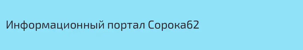 Информационный портал Сорока62